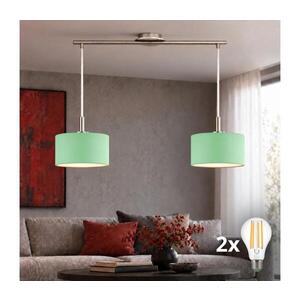 Imagine Eglo - Lustră LED pe cablu TUNJA 2xE27/60W/230V crom mat/verde