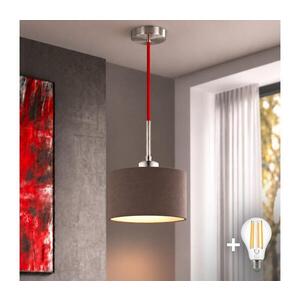Imagine Eglo - Lustru LED suspendat pe cablu TUNJA 1xE27/60W/230V Ø 20 cm maro/roșu