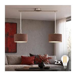 Imagine Eglo - lustra LED cu cablu TUNJA 2xE27/60W/230V crom mat/maro