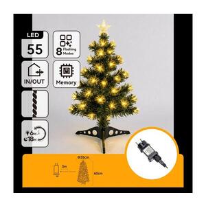 Imagine - LED brad de Crăciun pentru exterior 55xLED/8 funcții 0, 6 m IP44 alb cald