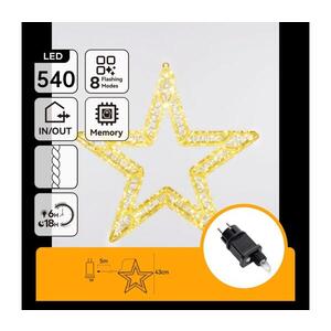 Imagine - Decorațiune LED de exterior pentru Crăciun, stea 45cm, 540xLED/6W/230V IP44, alb cald