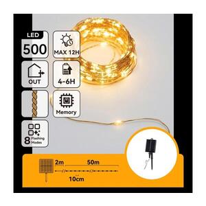 Imagine - Ghirlandă solară LED de Crăciun 500xLED/8 funcții 52 m IP65 alb cald 1200 mAh