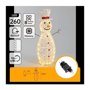 Imagine -LED Decorațiune exterioară de Crăciun 260xLED/8 funcții 1, 2m IP44 alb cald om de zăpadă