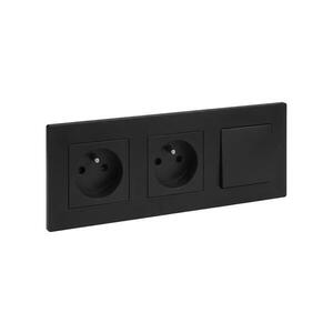 Imagine Legrand - Priză dublă pentru locuință și un întrerupător unipolar nr. 1 cu ramă NILOE STEP 250V č