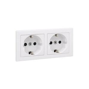 Imagine Legrand - Priză dublă SCHUKO pentru uz casnic cu ramă SUNO 250V albă