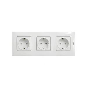Imagine Legrand - Priză triplă de uz casnic SCHUKO cu ramă NILOE 250V albă