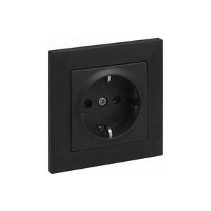 Imagine Legrand - Priză de perete SCHUKO cu ramă SUNO, 250 V, neagră