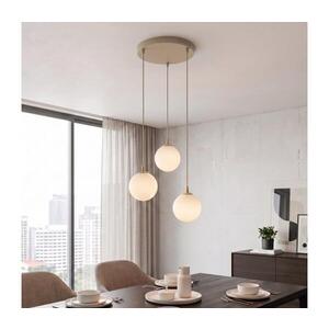 Imagine Candelabru suspendat pe cablu COSMO 3xE14/10W/230V Ø 40 cm bej/alb