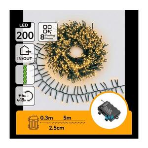 Imagine - LED ghirlandă de exterior pentru Crăciun 200xLED/8 funcții 3xAA 5, 3m IP44 alb cald