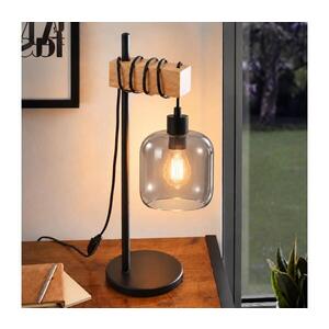 Imagine BRILAGI - Lampă de masă WOOD GLASS 1xE27/40W/230V maro/negru/gri fumuriu
