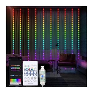 Imagine Perdea LED RGB de Crăciun reglabilă WIZARD 300xLED/USB 3x3m + telecomandă