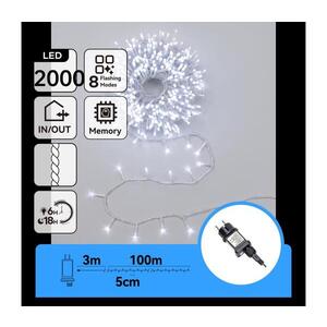 Imagine - Ghirlandă luminoasă de Crăciun pentru exterior 2000xLED/8 funcții 103m IP44 alb rece