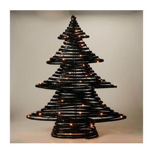 Imagine Decorațiune de Crăciun LED 60xLED/3xAA 60 cm lumină albă caldă brad/negru