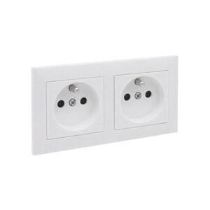 Imagine Legrand - Priză dublă de perete cu ramă SUNO 250V albă