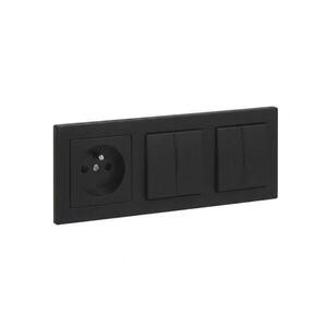 Imagine Legrand - 2x Întrerupător dublu nr. 5 și priză de perete cu ramă SUNO 250V negru