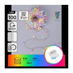 Imagine -LED Ghirlandă luminoasă de Crăciun pentru exterior 100xLED/7 funcții 4xAA 10, 3m IP44 multicoloră