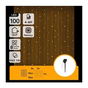 Imagine - Ghirlandă LED solară de Crăciun 100xLED/8 funcții 4x1m IP65 alb cald