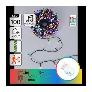 Imagine - Ghirlandă LED reglabilă pentru exterior cu senzor 100xLED/3xAA 12m multicolor + telecomandă