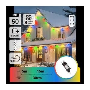 Imagine - Instalație luminoasă de Crăciun LED dimmabilă pentru exterior 50xLED/8 funcții 20m IP44 multicolor + telecomandă