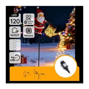 Imagine -LED Decorațiune de Crăciun pentru exterior 120xLED/8 funcții 80 cm IP44 Santa/alb cald