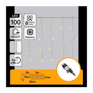 Imagine - LED Ghirlandă de exterior pentru Crăciun 100xLED/8 funcții 8x0, 4m IP44 alb cald