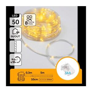 Imagine - LED ghirlandă de crăciun pentru exterior 50xLED/8 funcții 3xAA 5, 3m IP44 alb cald