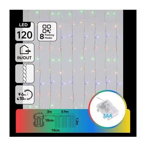 Imagine - Ghirlandă LED de Crăciun pentru exterior 120xLED/8 funcții 3xAA 3, 9x1, 2m IP44 multicolor