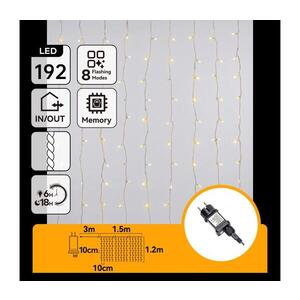 Imagine - LED ghirlandă de Crăciun pentru exterior 192xLED/8 funcții 4, 5x1, 2m IP44 alb cald