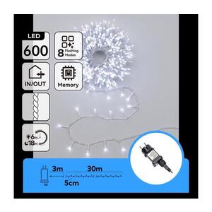 Imagine - LED ghirlandă de Crăciun pentru exterior, 600 LED / 8 funcții, 33 m, IP44, alb rece