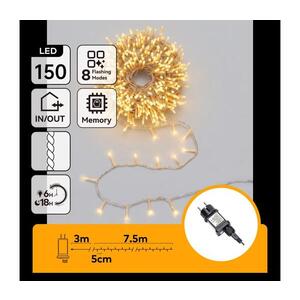 Imagine - LED ghirlandă de Crăciun pentru exterior 150xLED/8 funcții 10, 3m IP44 alb cald