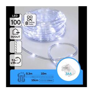 Imagine - ghirlandă LED de exterior pentru Crăciun 100xLED/8 funcții 3xAA 10, 3m IP44 alb rece