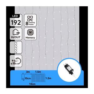 Imagine -LED Ghirlandă de Crăciun pentru exterior 192xLED/8 funcții 4, 5x1, 2m IP44 alb rece