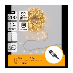 Imagine - LED Ghirlandă de Crăciun pentru exterior 200xLED/8 funcții 13m IP44 alb cald