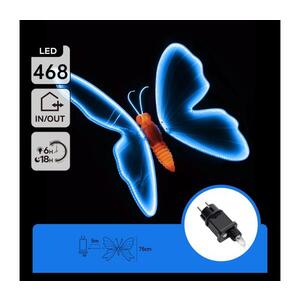 Imagine - Decorațiune LED pentru exterior 468xLED 75 cm IP44 fluture/albastru