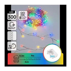 Imagine - Ghirlandă LED de Crăciun pentru exterior 300xLED/8 funcții 3xAA 9, 3m IP44 multicolor