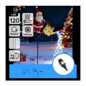 Imagine -LED Decorațiune de Crăciun pentru exterior 120xLED/8 funcții 80 cm IP44 Santa/alb rece