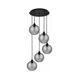 Imagine BRILAGI - LED Lustra pe cablu RETRO GLASS 5xE27/60W/230V negru/gri fumuriu