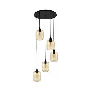 Imagine BRILAGI - lustră LED pe cablu RETRO GLASS 5xE27/60W/230V negru/maro fumuriu