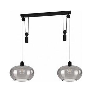 Imagine BRILAGI - lustră LED suspendată pe cablu RETRO GLASS 2xE27/40W/230V negru/gri fumuriu
