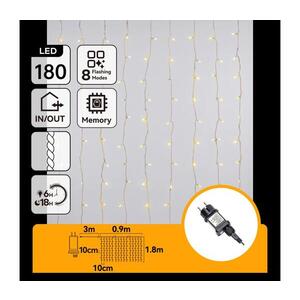 Imagine - LED Ghirlandă de exterior pentru Crăciun 180xLED/8 funcții 3, 9x1, 8m IP44 alb cald