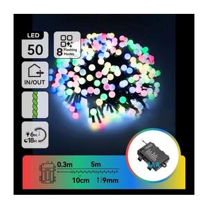 Imagine - Ghirlandă LED de exterior pentru Crăciun 50xLED/8 funcții 3xAA 5, 3m IP44 multicolor
