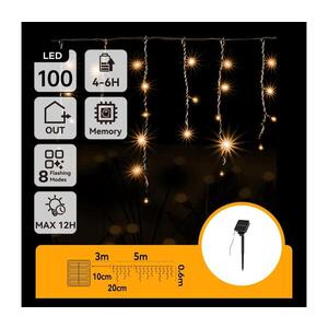 Imagine - Ghirlandă solară de Crăciun cu LED 100xLED/8 funcții 8x0, 6m IP65 alb cald