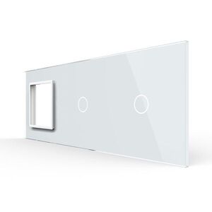 Imagine Panou Priza Simpla + 2 Intrerupatoare Simple cu Touch LIVOLO din Sticla