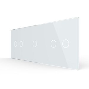Imagine Panou Intrerupator Dublu + Simplu + Dublu cu Touch LIVOLO din Sticla