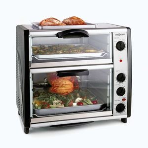 Imagine OneConcept Placă de grătar cu cuptor dublu „All-You-Can-Eat”, 42 de litri, 2350 wați