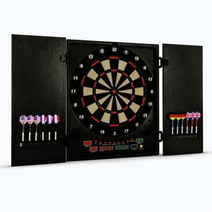 Imagine KLARFIT Dartchamp, negru – țintă electronică de darts cu săgeți și uși frontale