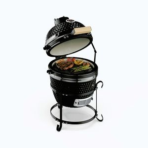 Imagine Klarstein grătar kamado, Princesize, ceramică, 11", afumare, BBQ, gătit lent, negru