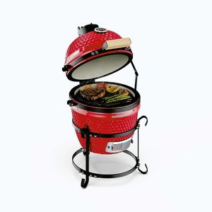 Imagine Klarstein Grătar Kamado Princesize, ceramic, 11", afumare, BBQ, gătire lentă, roșu