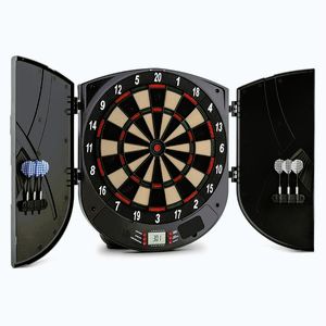 Imagine KLARFIT Dartor – țintă de darts cu vârf moale, 26 de jocuri, cu uși și sunet.