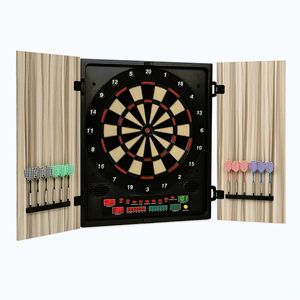 Imagine KLARFIT Dartmaster 180, bej, țintă de darts, automat de darts, cu vârf moale și uși.